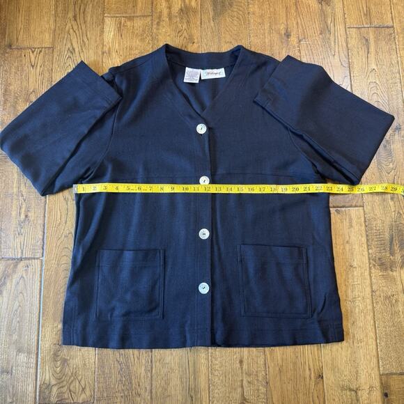 Vintage Worthington Long Sleeve Black Blazer Lightweight Jacket Womens Size 16 - Picture 4 of 5